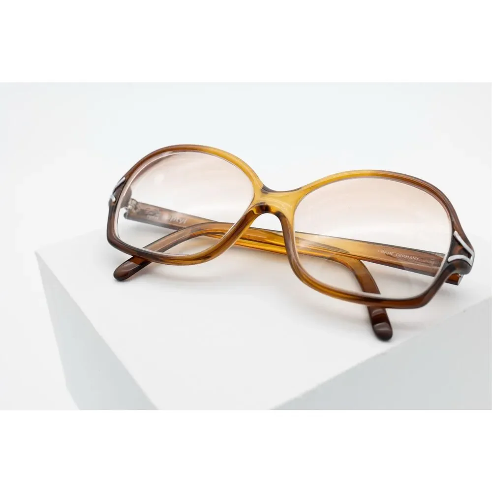 Vintage Optyl Germany Amber Tortoiseshell Eyeglasses‎ Retro 80s Optical Frames